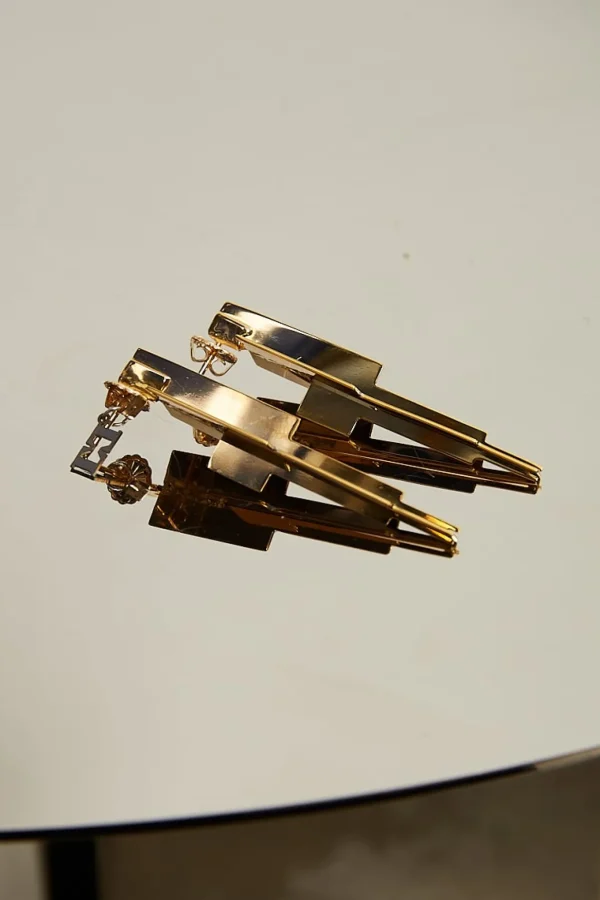 Cross icicle 24k earrings