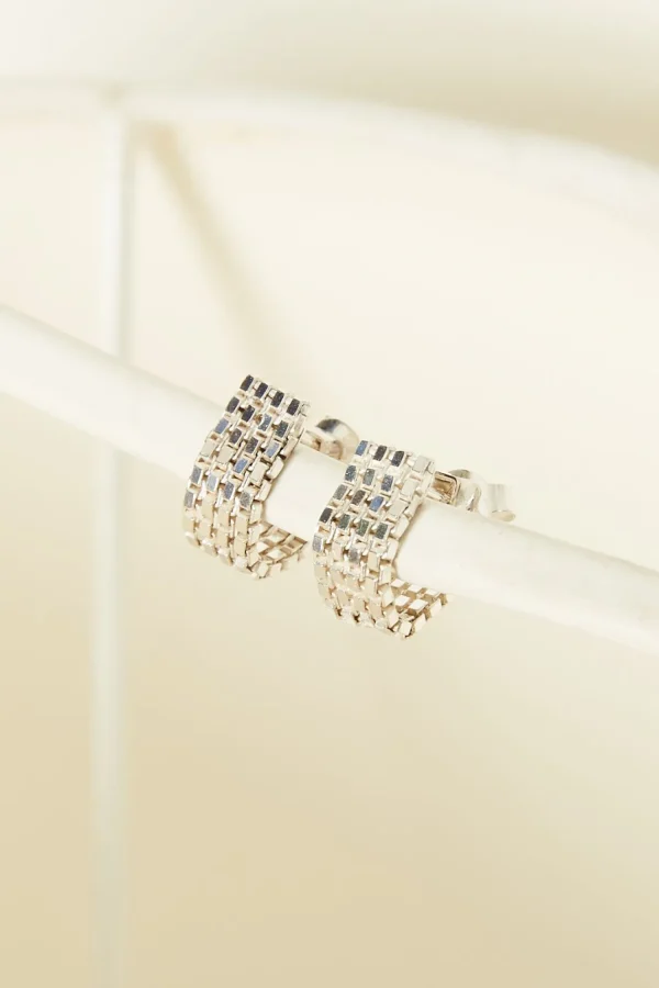 Day or night earrings pair sterling silver