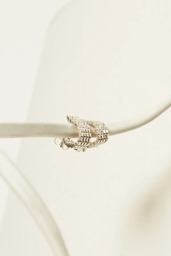 Day or night earrings pair sterling silver