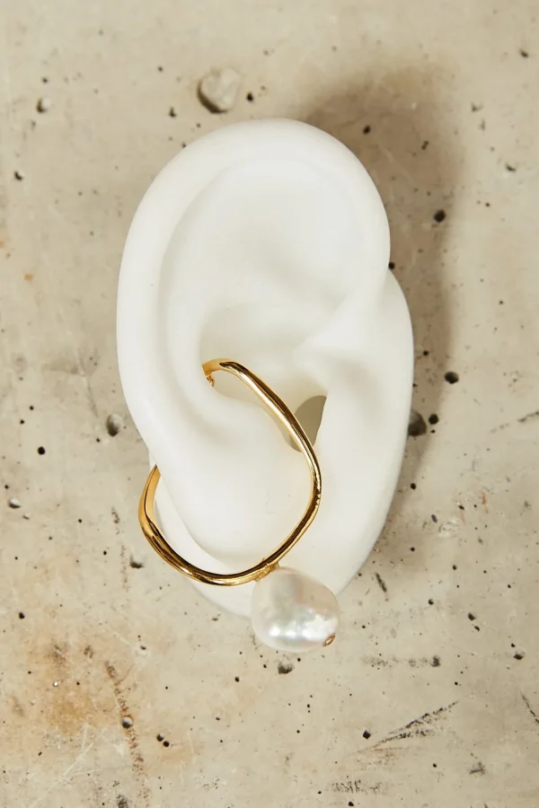 Faris Sprig perla earrings pair gold plated