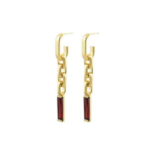Festive garnet statement earrings
