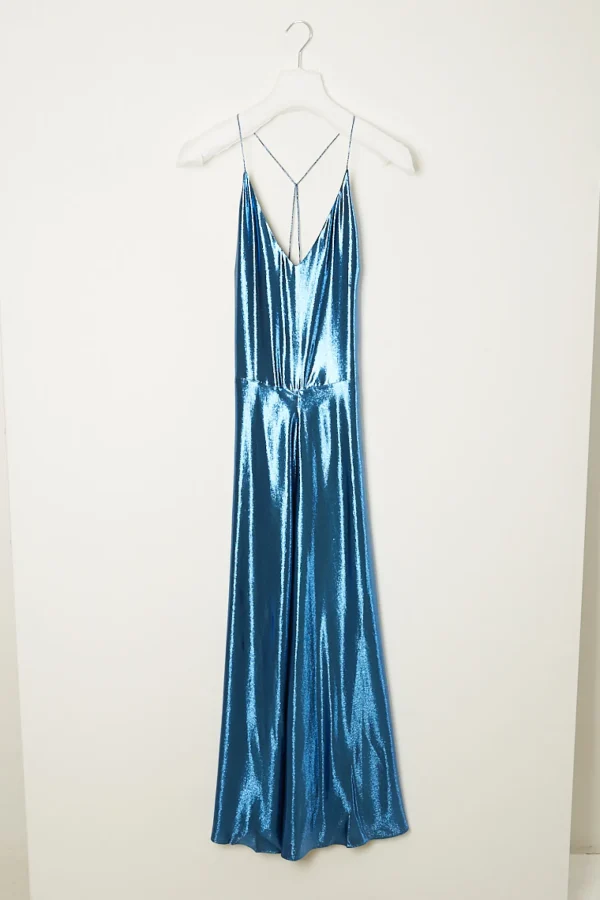 inDRESS Cedre shiny lurex long dress