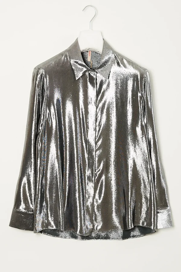 inDRESS Cerisier shiny lurex shirt
