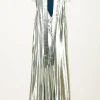 inDRESS Manque shiny v-neck dress