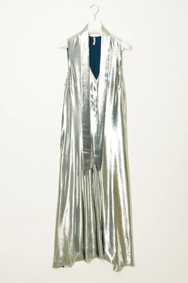 inDRESS Manque shiny v-neck dress