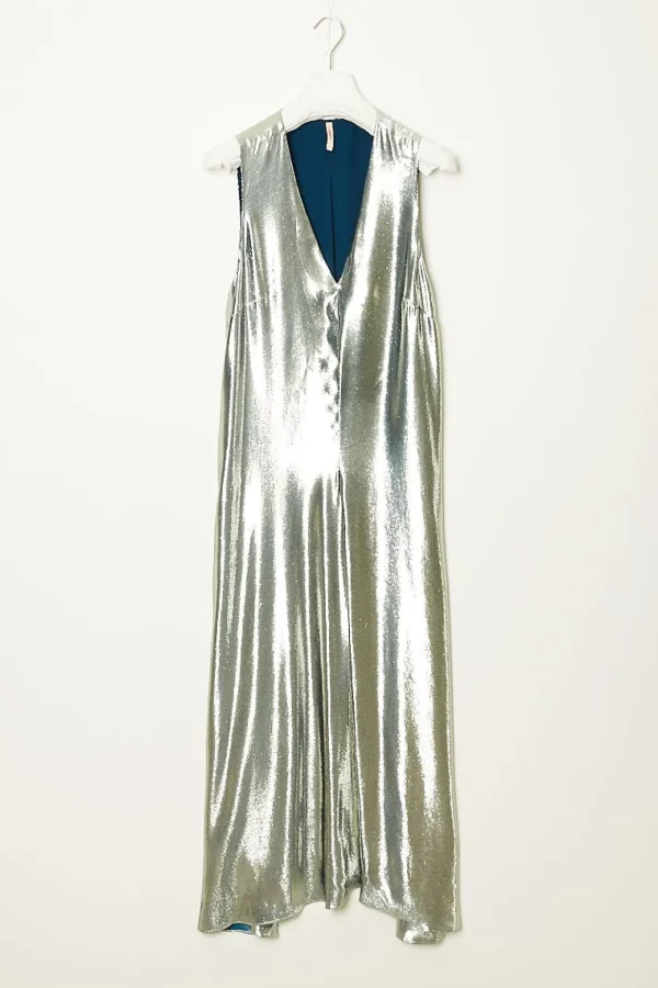 inDRESS Manque shiny v-neck dress