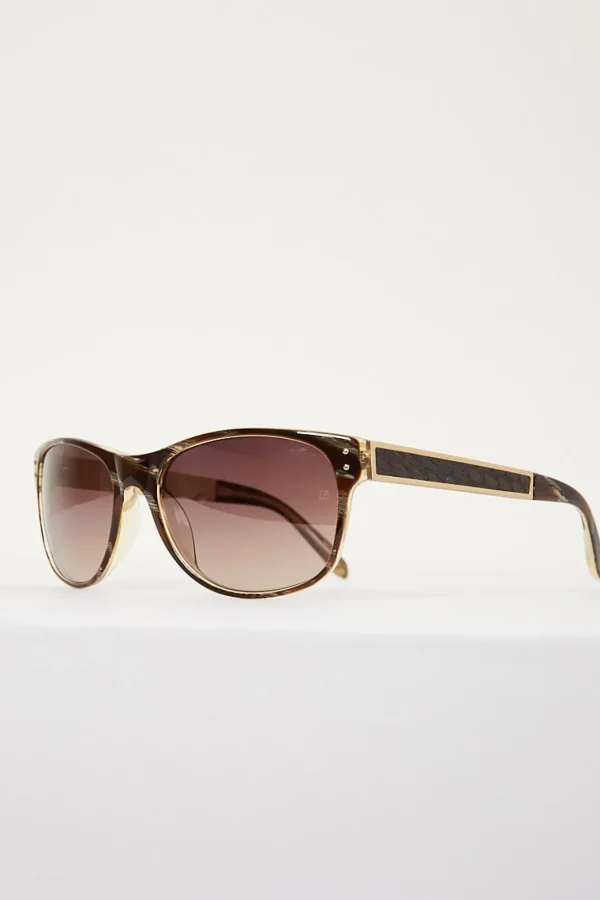 Linda Farrow gold brown grad lens