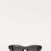 Linda Farrow gold horn acetate frame green lens sunglasses