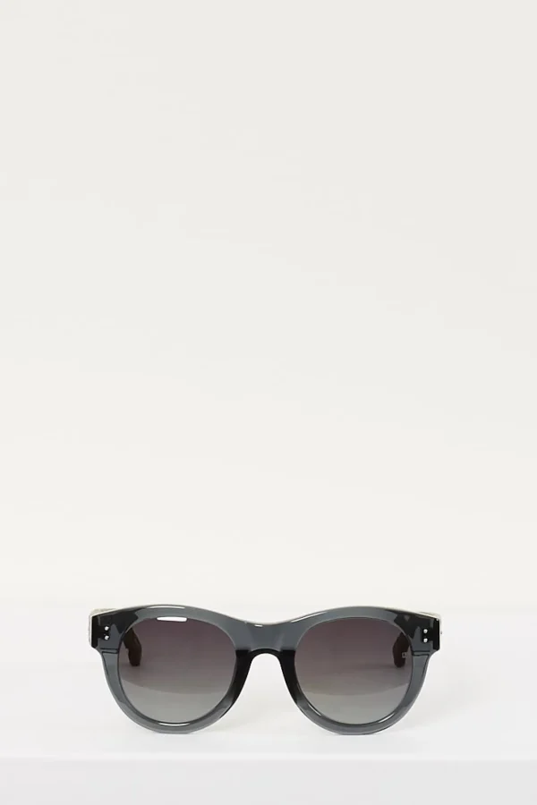 Linda Farrow gold horn acetate frame green lens sunglasses