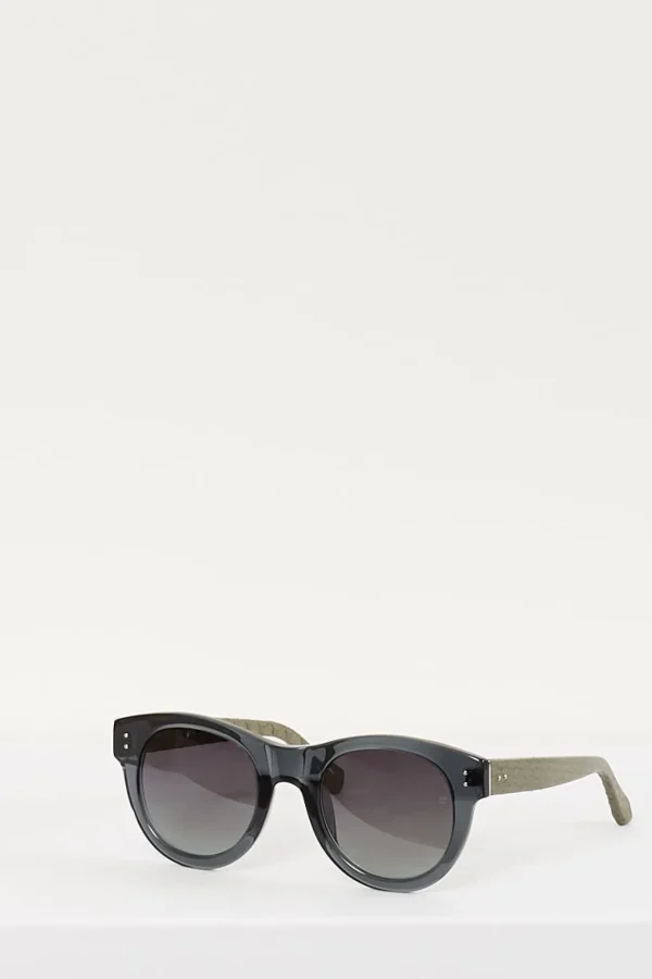 Linda Farrow gold horn acetate frame green lens sunglasses