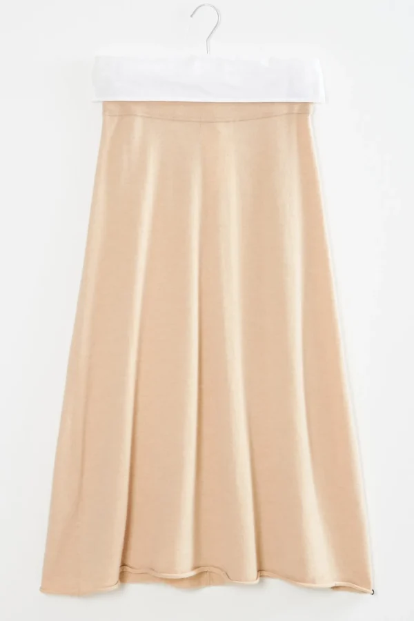 Midi cashmere skirt beige