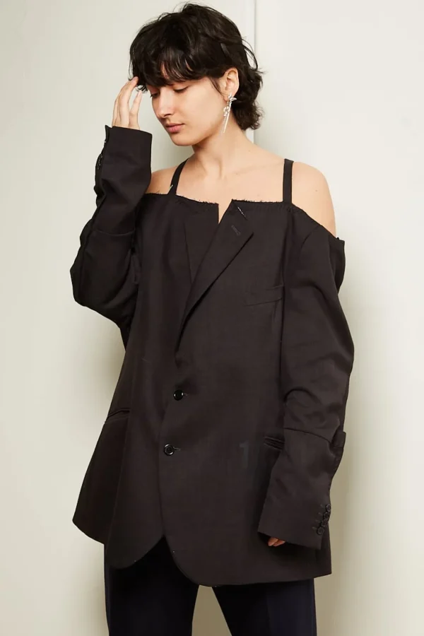 1/OFF Blazer Cut Off Shoulder