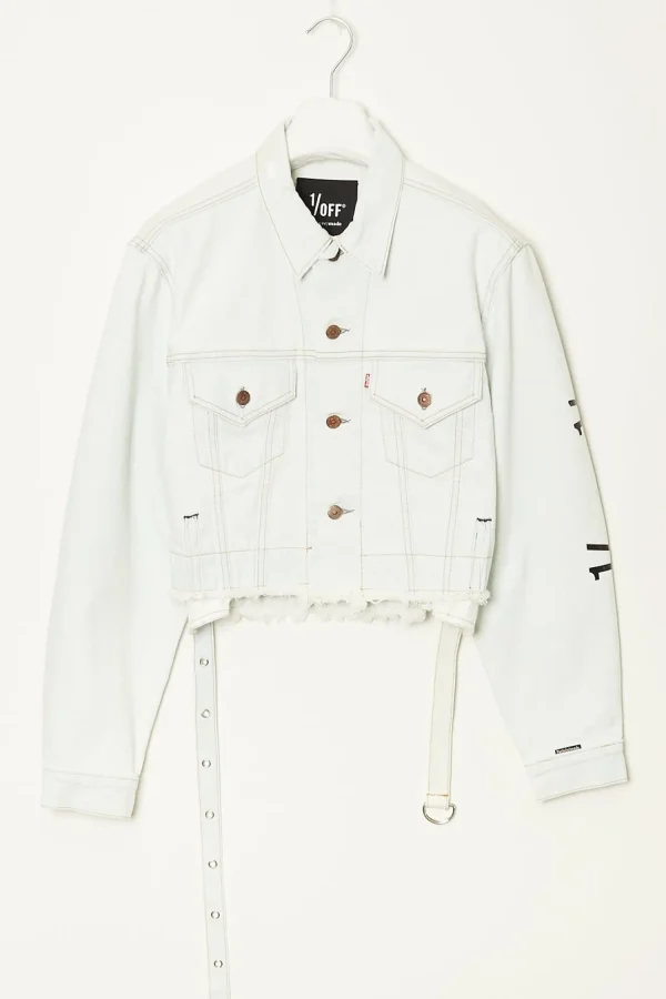 1/OFF Cropped denim overdied jacket