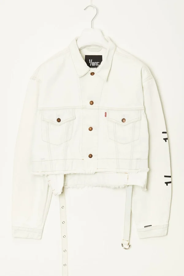1/OFF Cropped denim overdied jacket
