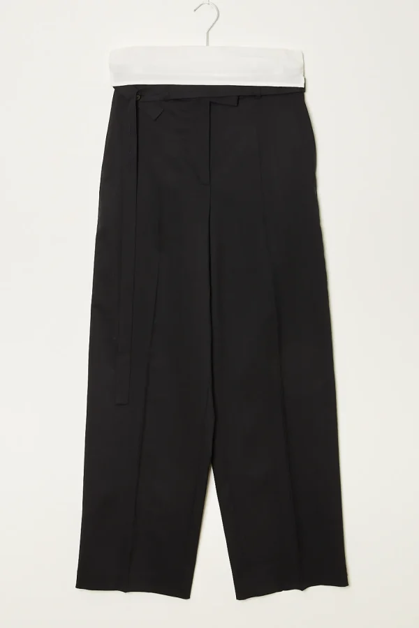 Róhe Belted wide leg trousers
