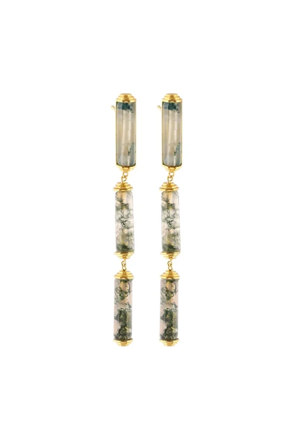 Studio Collect Long Agate Cylinder Earrings