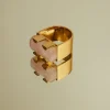 Studio Collect Rose quartz stone ring