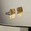 Tweek Left square 24k earrings