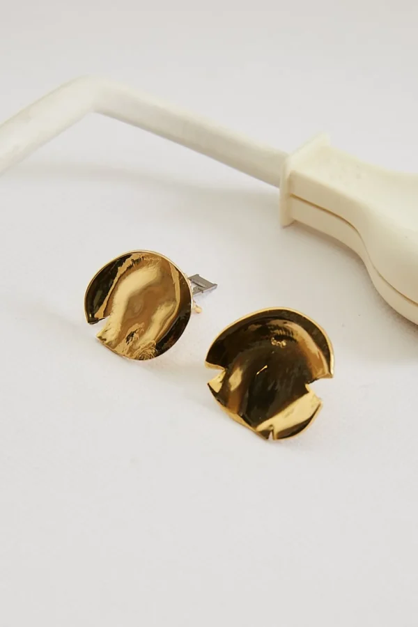 Tweek Olong round 24k earrings